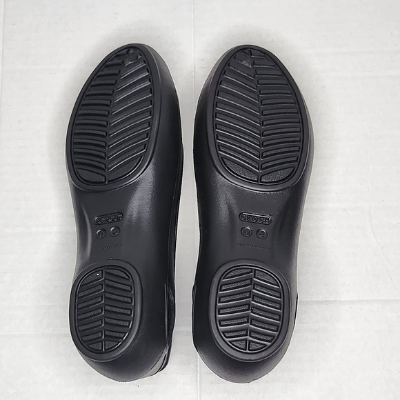 Womens Crocs Iconic Comfort Laura Ballet Flats Shoes Black Cut Out Size W 4 - Picture 11 of 12